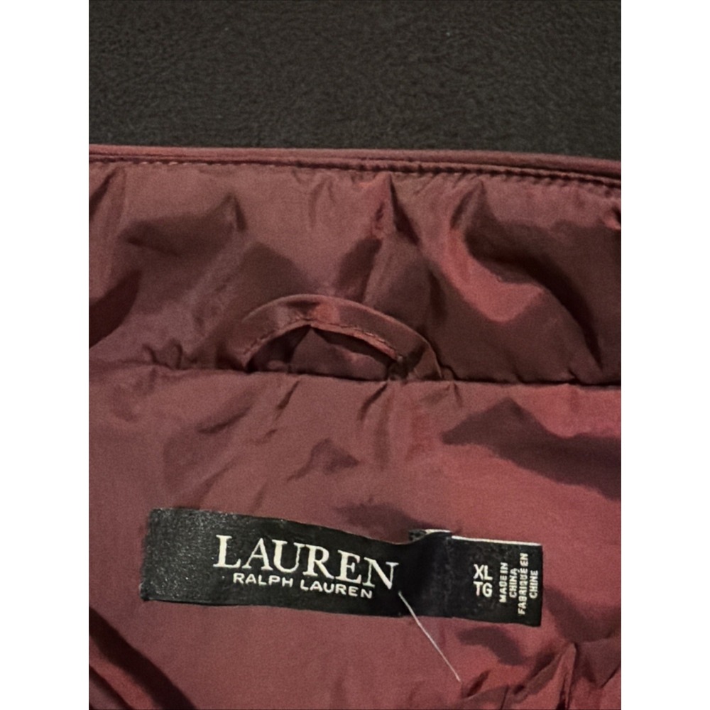 Ralph Lauren Quilted Vest Crest-Patch Logo Dark Garnet Women's Size XL NWT - Picture 4 of 9